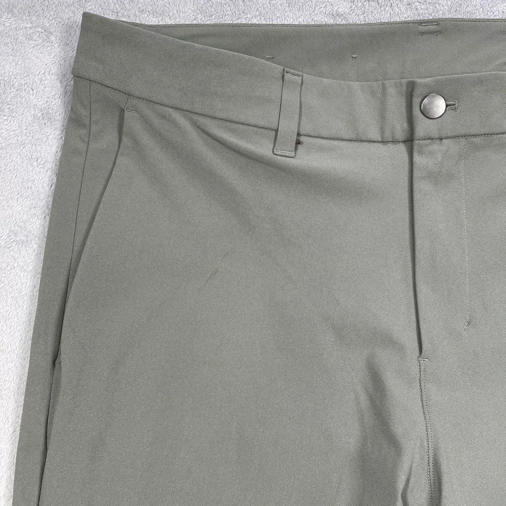 Lululemon Commission Slim Fit Pant Mens 38 Sage‎ Green Technical Chino READ